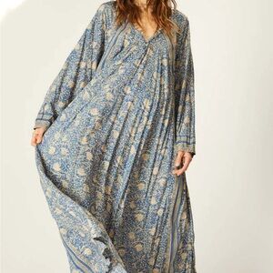 Natalie Martin Fiori Water Lilly Blue and Cream Dress